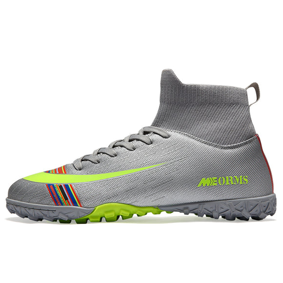Men Football Boots Soccer Cleats Boots Long Spikes TF Spikes Ankle High